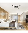 38W LED Metal Loftlampe - 850x850xH105mm, 3000K, sort hus