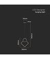 12W LED pendel, hvidt rombe-design - 105lm/W, 28x180cm, moderne lysekrone