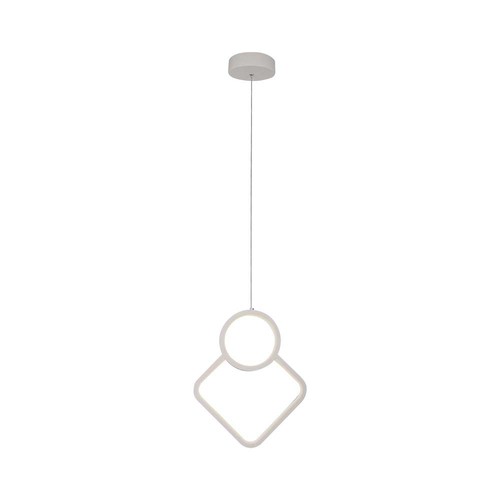 12W hvid pendel loftlampe - 28x180cm, 3000K, moderne rombe design, inkl. lyskilde