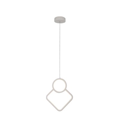 12W hvid pendel loftlampe - 28x180cm, 3000K, moderne rombe design, inkl. lyskilde