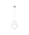 12W hvid pendel loftlampe - 28x180cm, 3000K, moderne rombe design, inkl. lyskilde