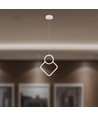 12W hvid pendel loftlampe - 28x180cm, 3000K, moderne rombe design, inkl. lyskilde