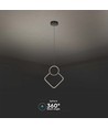 12W hvid pendel loftlampe - 28x180cm, 3000K, moderne rombe design, inkl. lyskilde