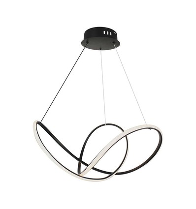 49W LED dekorativ hængelampe - Ø70xH120cm, 3000K, sort, hus