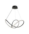 49W LED dekorativ hængelampe - Ø70xH120cm, 3000K, sort, hus