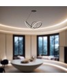 49W LED dekorativ hængelampe - Ø70xH120cm, 3000K, sort, hus