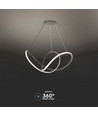 49W LED dekorativ pendel, dæmpbar - Ø70cm, 5220lm, 3000K, sort kabinet, IP20