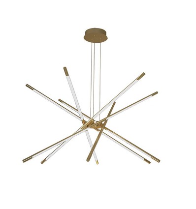 42W LED Hængelampe - Ø85xH31xH120cm, 3000K, Guld, Hus
