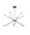 42W LED designer pendel, guld - Dæmpbar, 12 rør, 3000K, 85x31x120cm