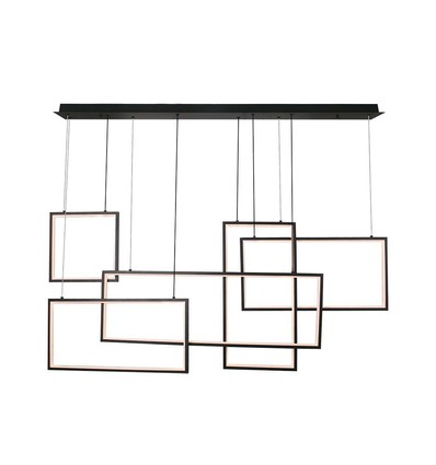 45W LED designer pendel - 120cm, 4800lm, sort, varm hvid, IP20