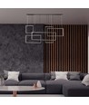 45W LED designer pendel - 120cm, 4800lm, sort, varm hvid, IP20
