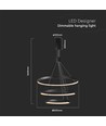 46W LED pendel med 3 ringe, dæmpbar - 4900lm, 3000K, sort, moderne design