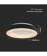 49W LED dekorativ loftslampe, dæmpbar - Ø60cm, 106lm/W, sort, 3000K, Triac dæmpbar