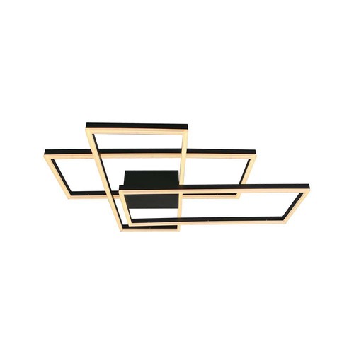 47W LED dekorativ loftlampe - L90xB67x9cm, 3000K, sort hus