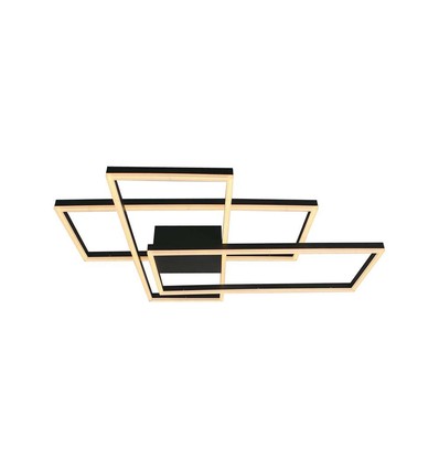47W LED dekorativ loftlampe - L90xB67x9cm, 3000K, sort hus