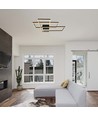 47W LED loftslampe - L90xW67cm, 3000K, dæmpbar, sort finish, dekorativ indendørs belysning
