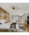 47W LED loftslampe - L90xW67cm, 3000K, dæmpbar, sort finish, dekorativ indendørs belysning