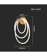 37W Designer LED væglampe - Guld, Ø35cm, 3940lm, 3000K, IP20