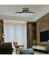 54W LED designer pendel, dæmpbar - Sort, 4000K, 5330lm, rund abstrakt form