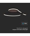 54W LED designer pendel, dæmpbar - Sort, 4000K, 5330lm, rund abstrakt form