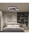 20W LED designer loftlampe - To overlappende ringe, Ø45cm, sort, 3000K, 105lm/W