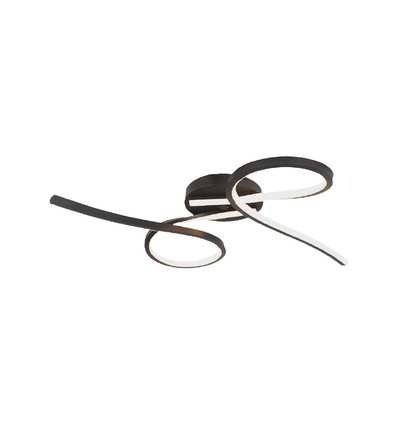 24W LED Loftlampe - Sort Struktur, Pulverlakeret, Designlampe, 3000K