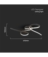24W LED Loftlampe - Sort Struktur, Pulverlakeret, Designlampe, 3000K