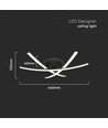 20W LED designer loftlampe - 3 krydsede rør, 105lm/W, sort finish, 3000K