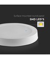12W Ø16,7cm LED loftlampe - 1200lm, hvid kant, rund, inkl. lyskilde