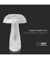 1W genopladelig LED bordlampe - Touch dæmpbar, 3-i-1 CCT, transparent, Ø16 x 25 cm