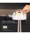 1W genopladelig LED bordlampe, French Gold - 3-i-1, 1800mAh batteri, IP20, 13,5x26,5cm