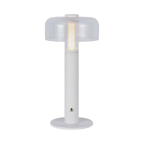 1W LED bordlampe med batteri, hvid - Genopladelig, 3000K, touch dæmpbar, DC 5V