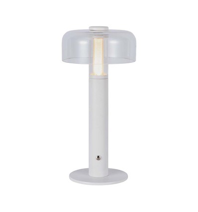 LED bordlampe - 1800mAh batteri, Ø150x300, 3000K, hvid