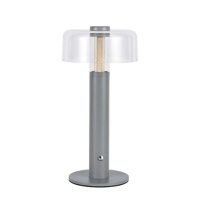 LED Bordlampe - 1800mAh Batteri, Ø150x300, 3000K, Grå, Hus