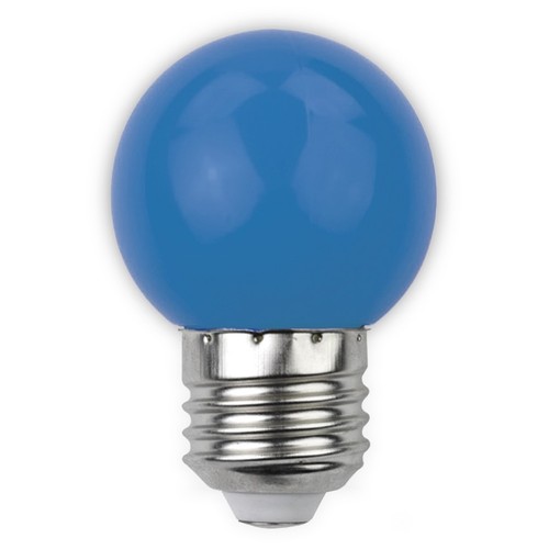 1W Farvet LED kronepære - Blå, matteret, E27
