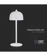 V-Tac Opladelig bordlampe 3i1 - CCT, hvid, IP20, touch dæmpbar