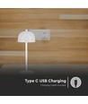 V-Tac Opladelig bordlampe 3i1 - CCT, hvid, IP20, touch dæmpbar