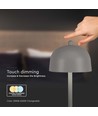 V-Tac Opladelig bordlampe 3i1 - CCT, grå, IP20, touch dæmpbar