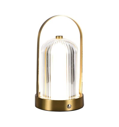 LED bordlampe - 1800mAh batteri, Ø120x190, 3-i-1, fransk guld hus