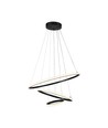 32W LED pendel med 3 ringe - Sort, 3000K, 600x400x200mm, dekorativ loftlampe