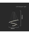 LED hængelampe dekorativ - Ø600+Ø400+Ø200, 3000K, sort hus