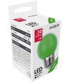 1W Farvet LED kronepære - Grøn, matteret, E27