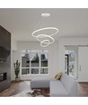 32W LED pendel, 3 ringe - Ø60+40+20cm, 3880lm, 3000K, hvid finish