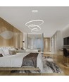 32W LED pendel, 3 ringe - Ø60+40+20cm, 3880lm, 3000K, hvid finish