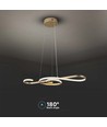18W dekorativ LED pendel - L700x250mm, guld, violin-formet, 3000K
