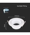 GU10 indbygningsspot - Rund, hvid, Ø8,75cm, IP20, uden lyskilde