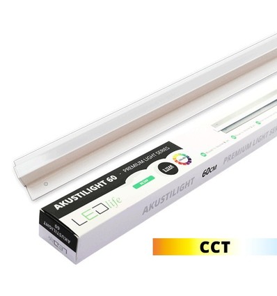 90 cm LED Troldtekt Skinne, CCT - 27W, Akustilight, Planforsænket, 24V