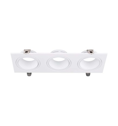 3-hovedet spotlys - lamper, jern+PC, hvid+hvid
