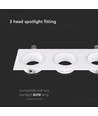 3-hovedet spotlys - lamper, jern+PC, hvid+hvid