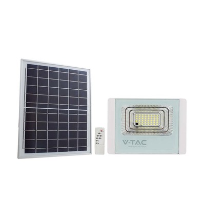 20W solcellepanel - LED projektør, 6400K, hvidt hus